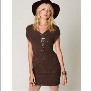 Free People Autumn Garden Sweater Dress L